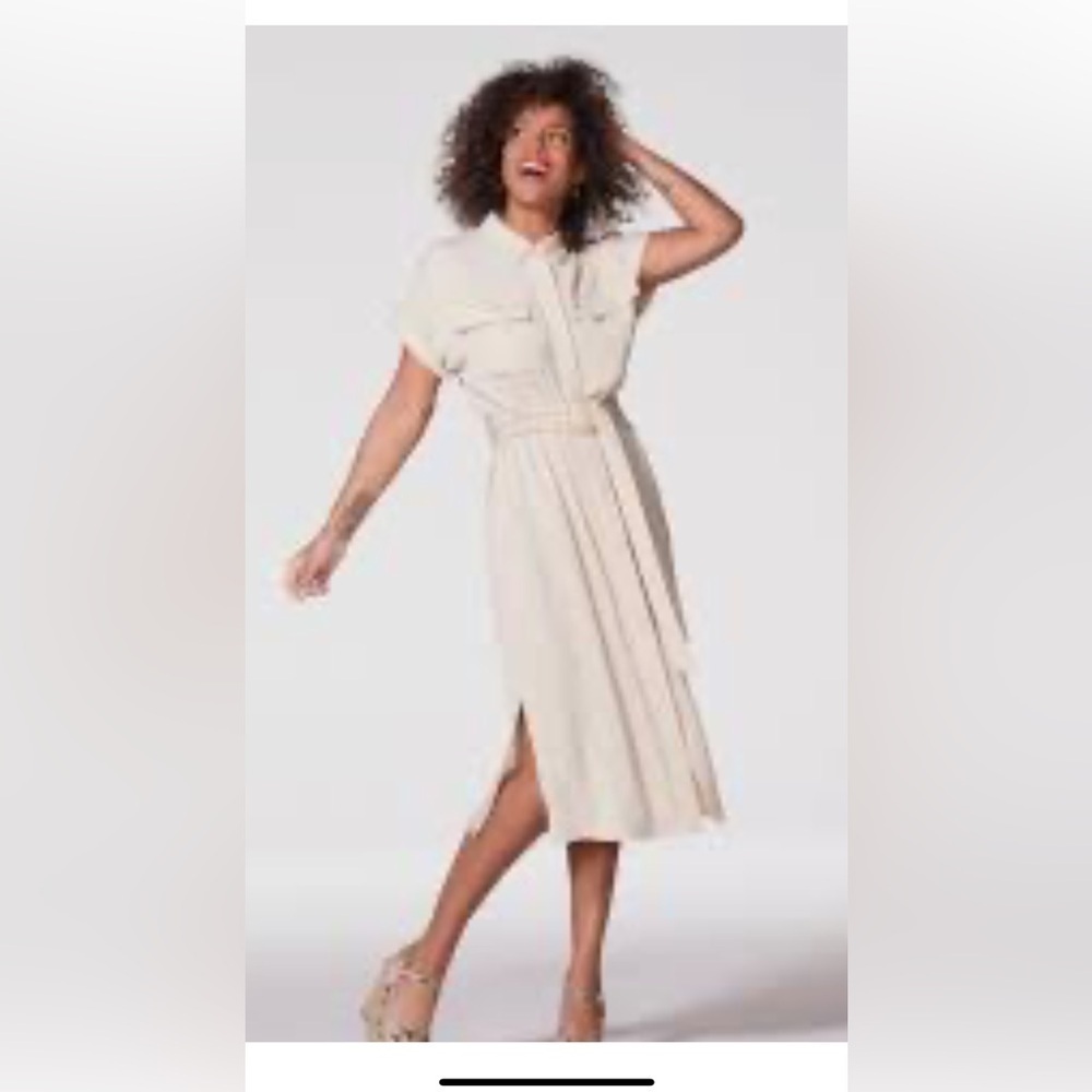 Pale Sky Cream Midi Dress caja 4